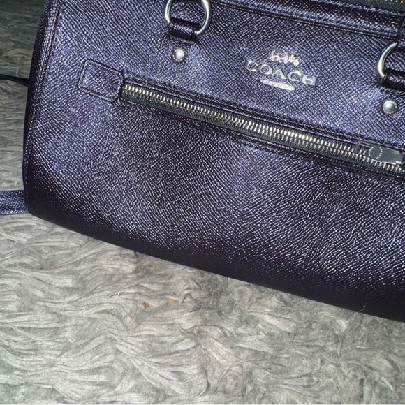 Coach Rowan Satchel Bag Navy Blue - Picture 12 of 15